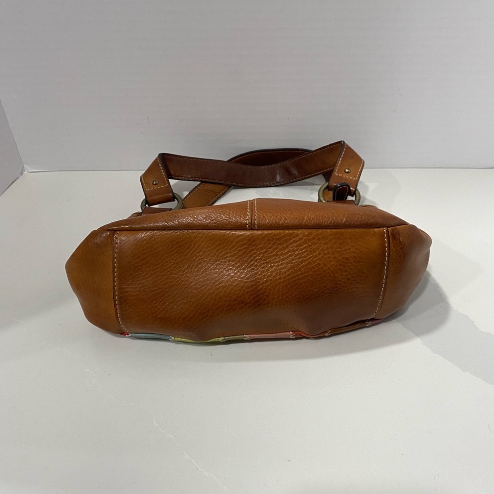 Fossil 90’s Y2k Leather Color Block Hobo Shoulder… - image 4